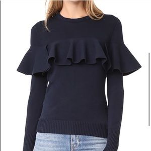 XS Apiece Apart Green Ruffle sweater